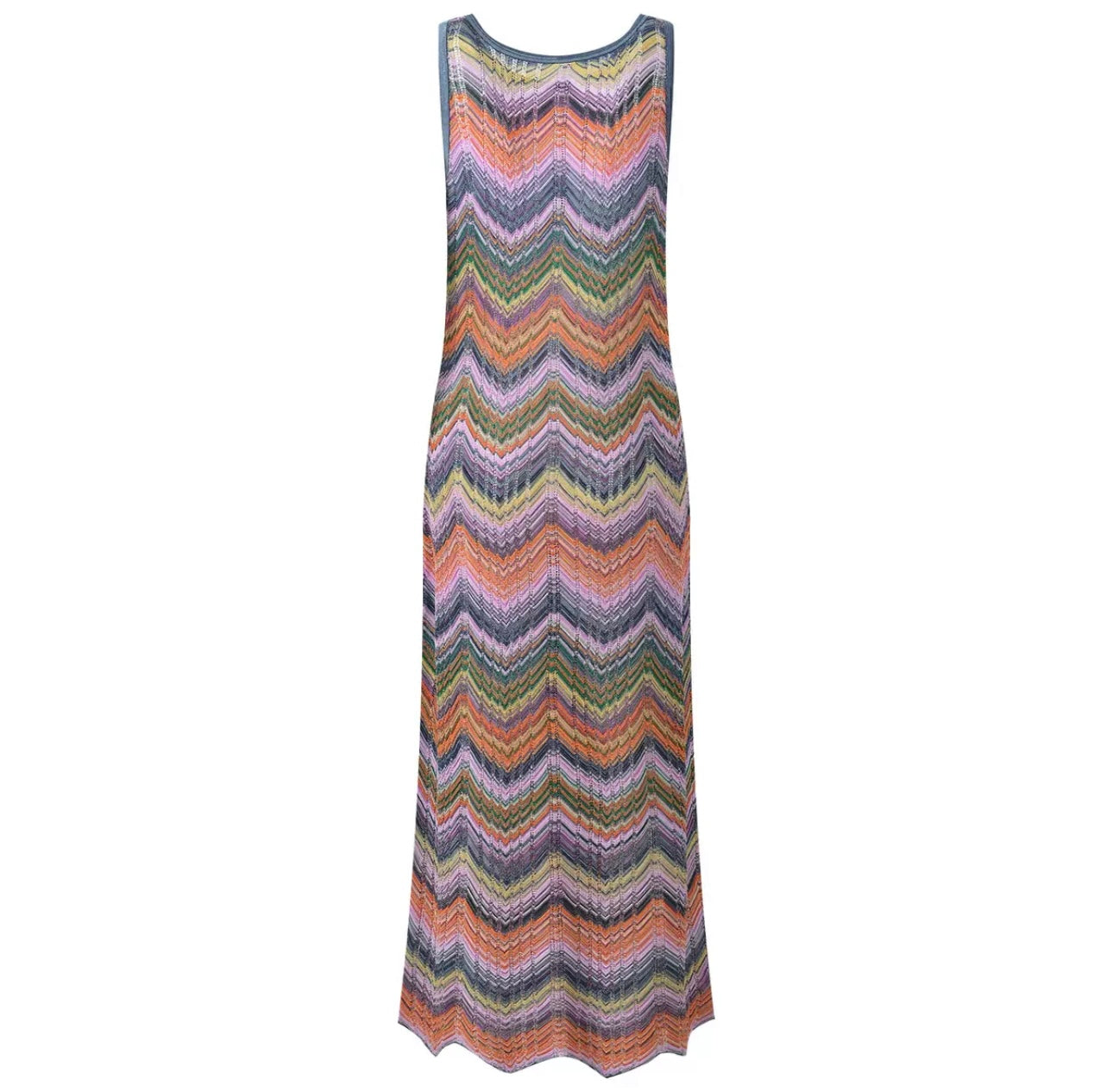 Langes Strickkleid mit Chevronmuster – Capri-Edition