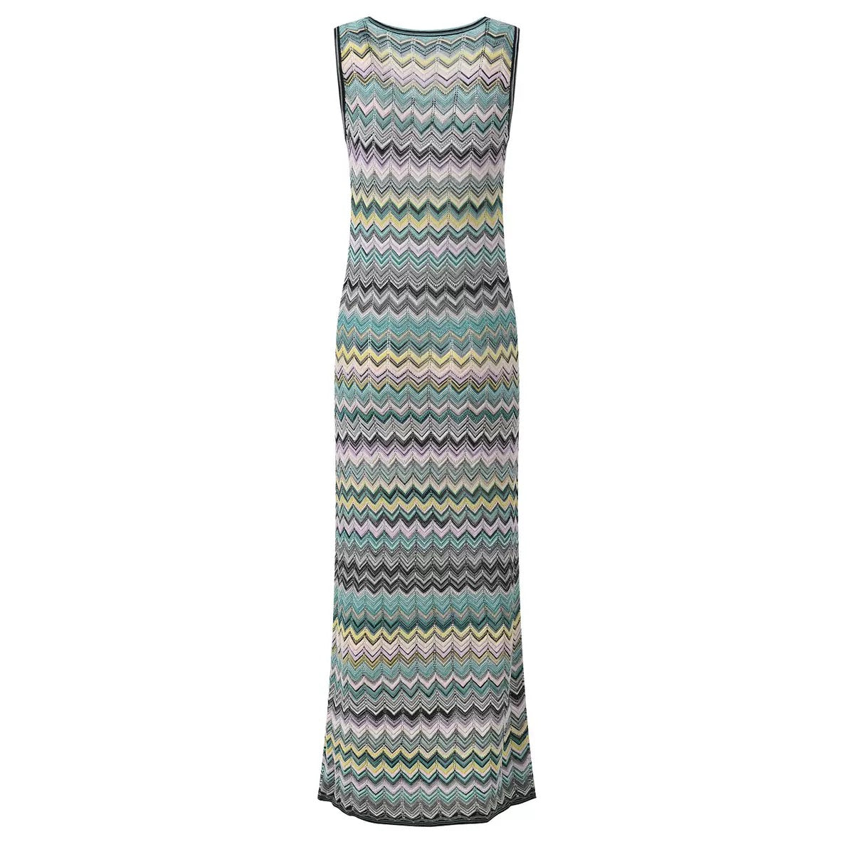 ROBE LONGUE TRICOT CHEVRON — ÉDITION RIVIERA