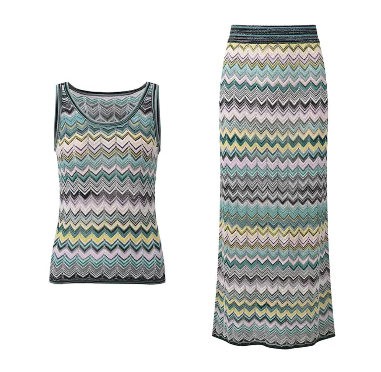 Co-ord Tricot Zigzag — Ensemble 2 Pièces