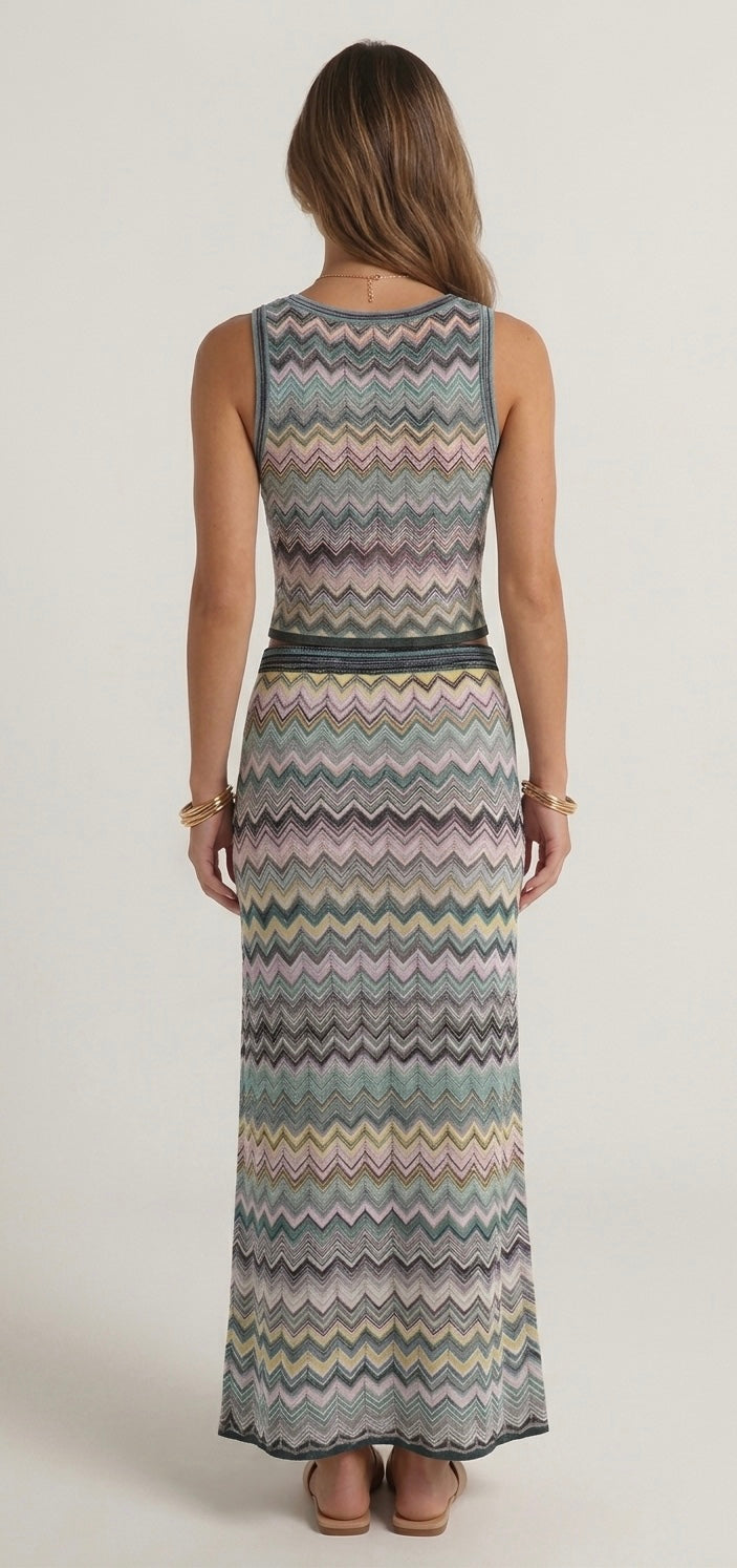 Co-ord Tricot Zigzag — Ensemble 2 Pièces